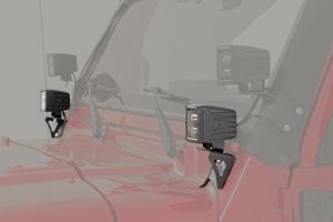 Jeep Wrangler Unlimited LED Light Mount - Lower Windshield - Rough Country - Pod - '04-'06